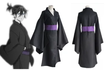 Noragami Yato Cosplay Costum Set Complet Kimono Negru Yukata Anime +Free Track