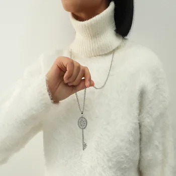 Noua Moda Hollow cheie Bijuterii Pandantiv Colier Lanț Pulover Colier de Nunta pentru femei
