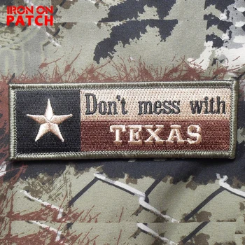 Nu te pune cu Texas Flag Patch-uri Brodate insemnele militare armata insigne de stat SUA tactice patch-uri cârlig&bucla pentru capac sacou