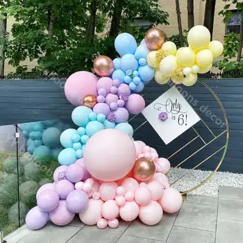 Pastel Ghirlanda Baloane Arc de Nunta Macaron Global DIY Bomboane de culoare Curcubeu Balon Petrecere Copil de Dus Fundal de Decor