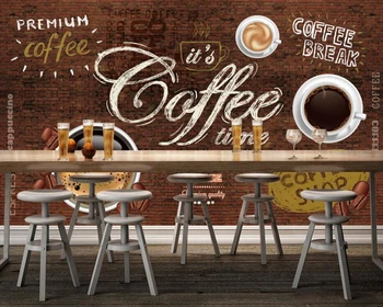 Personalizate magazin de produse alimentare tapet,filtru de Cafea și cărămidă,3D retro picturi murale pentru cafenea, restaurant, hotel de fundal de perete tapet PVC