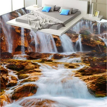 Personalizate pictura podea 3d waterfall mountain stream auto-adeziv parchet baie living dormitor etaj pictura 3d обои