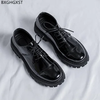 Platforma Pantofi de Piele de Brevet Bărbați Clasic Italian de Moda Pantofi de Partid pentru Om 2022 Oxford Business Casual Pantofi pentru Bărbați Chaussure