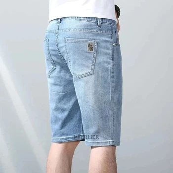 Plus dimensiune 7XL denim pantaloni scurți pentru bărbați de vară om mare dimensiune pantaloni scurți 4xl 5xl 6xl 7xl subțire pantaloni scurți albastru