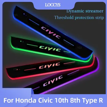 Portiera Proiector de Lumina Lămpii Auto Personalizate Logo-ul Luminos LED Pedala de bun venit Scuff Placa Pentru Honda Civic 10 8 Tip R