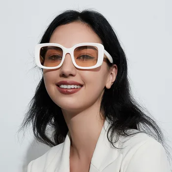 Pătrat la modă Supradimensionat ochelari de Soare pentru Femei 2022 Gradient Clar Nuanta Maro Ochelari de Mare Decor Acrilic Bărbați Ochelari de Soare UV400 Feminin
