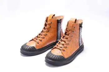 Recent producție 100% autentică de struț piele maro cizme de iarna de pantofi cu genuine piele de vacă piele căptușeală