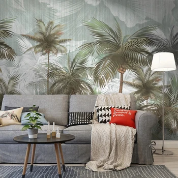 Retro 3D Murală Păduri Tropicale, Plante Frunze Tapet Dormitor, Cameră de zi cu TV Foto Decor de Perete de Îmbunătățire Acasă Dimensiune Particularizată