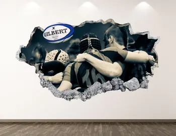 Rugby Perete Decal - Sport 3D Distrus Arta de Perete Autocolant Decor Camera pentru Copii Vinil Acasă Poster Cadou Personalizat KD190