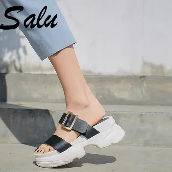 Salu 2020 Femei Design Clasic Sandale Tocuri Din Piele Sandale De Vara Pantofi De Plaja Femeia Gladiator