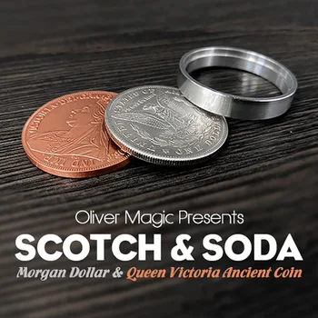 Scotch & Soda de Oliver Trucuri Magice (Morgan Dollar și Regina Victoria Monedă Antică) Până Aproape de Iluzii, Trucuri de Mentalism elemente de Recuzită