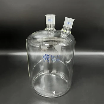 Single-punte cilindrice doi gât-de-plat-balon cu fund 2000ml3000ml4000ml5000ml,29/32,Single-punte cilindrice a reactorului sticla