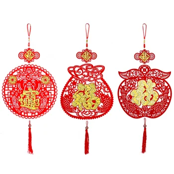 Stil chinezesc Dumnezeu a Bogăției Piersici Lingouri Simțit Chineză Nod Tassel Pandantiv DIY Performanțele de Anul Nou Petrecere Acasă FengShui Decor