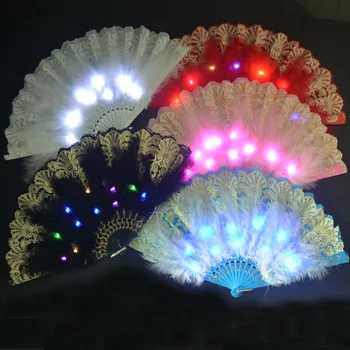Strălucire de Lumină LED Fanii Pene Luminoase Costume pentru Dans Nunta Biserica Partid Cadouri Show-Bar Casa Decor de Crăciun