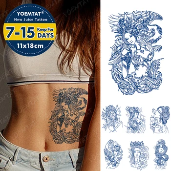 Suc De Cerneală Tatuaje Body Art Durată Impermeabil Tatuaj Temporar Autocolant De Infrumusetare Geisha Prajna Tatuaj Braț Fals Wing Dragon Tatuaj
