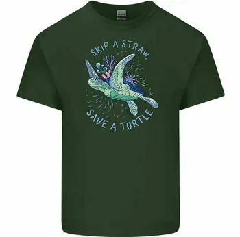 Sări peste un Pai Salva broasca Testoasa Mens Funny T-Shirt Ecologia Mediului Poluarea Oceanelor