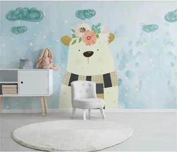Tapet personalizat 3D murală Nordic Modern, Simplu de Mână-pictat Urs Drăguț Camera Copiilor Toată Casa hârtie de Perete 3d papel de parede