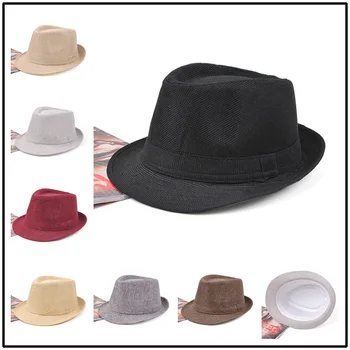 Toamna Soarele de Vară Pălării pentru Bărbați Pălării de Paie Capac de protecție Solară de Culoare Solidă Jazz Pălării