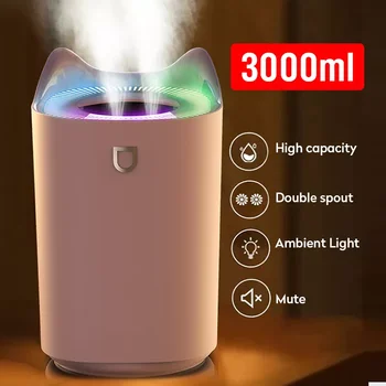 Umidificator de aer, Ulei Esențial Aroma Difuzor Dublu Duza Cu Coloful LED Umidificatoare cu Ultrasunete Difuzor Aromaterapie