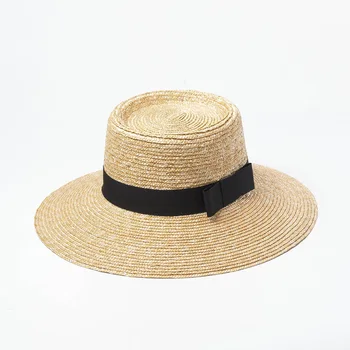Vara Primavara Flat Top Arc Pălărie de Paie pentru Femei Sun Beach Luntraș Pălărie de Moda de sex Feminin Casual de Protecție solară Pălărie Panama Fata de Plaja Hat