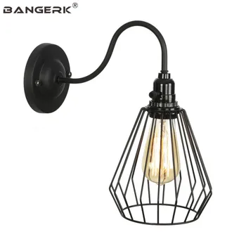 Vânt Industrial Vintage de Perete de Lumină LED Edison Sconces Comutator Cușcă de Fier Antic Loft Lampă de Perete Decor Acasă de Iluminat Wandlamp