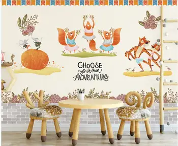 Wallpaper 3d foto personalizate murală Cald și dulce de mână-pictat animale camera copiilor decor acasă de hârtie de perete pentru camera de zi