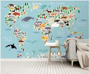 Wallpaper 3d foto personalizate murală Modernă și proaspătă desene animate lumea animală camera copiilor decor acasă de hârtie de perete pentru camera de zi